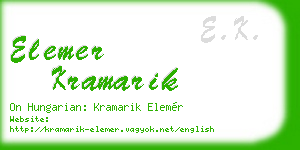 elemer kramarik business card
